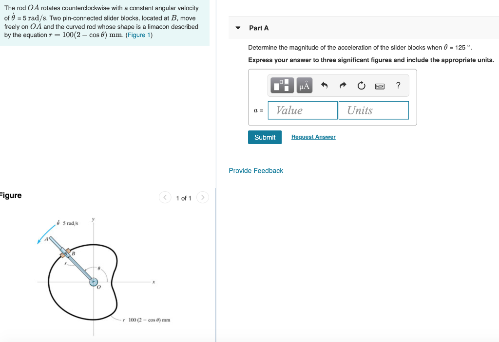 Solved The Rod O A Rotates Counterclockwise With A Constant 