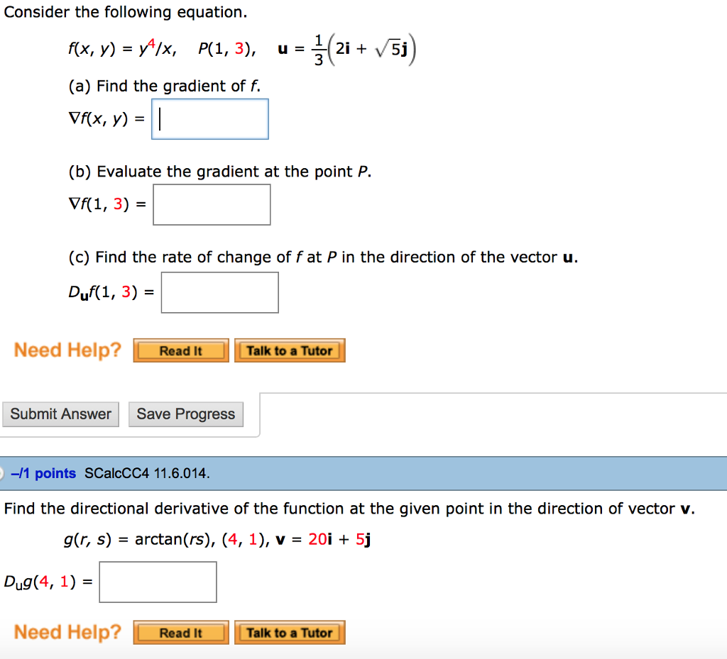 Solved Consider the following equation (a) Find the gradient | Chegg.com
