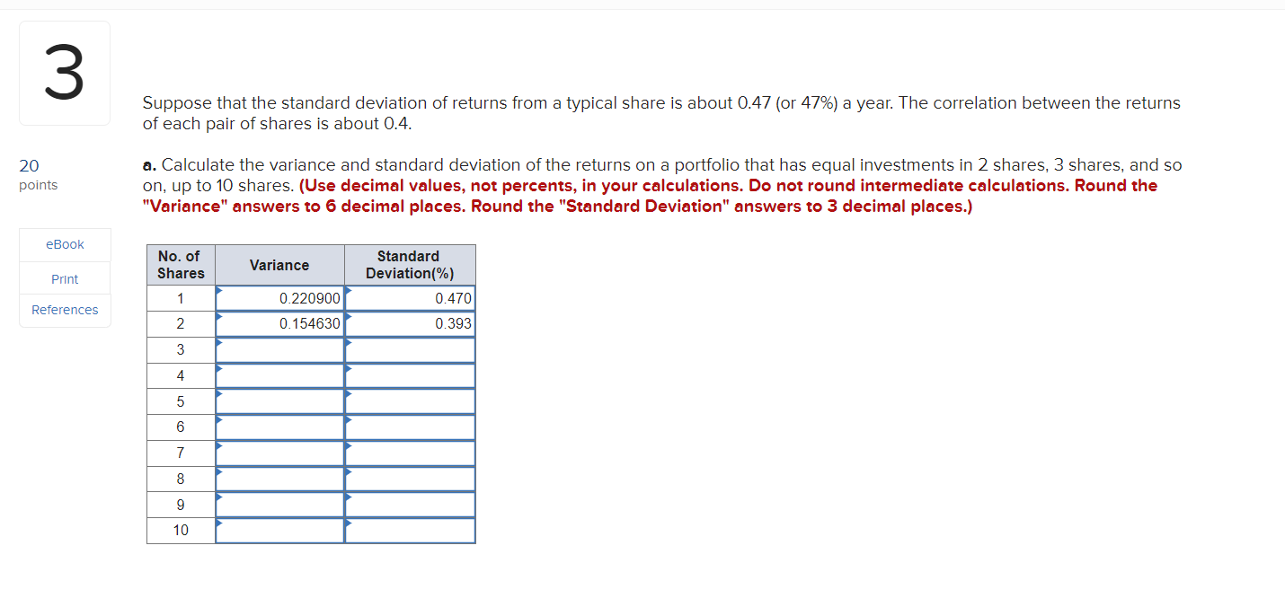 Solved Suppose that the standard deviation of returns from a | Chegg.com