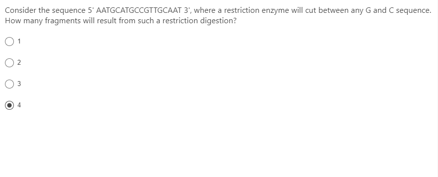 Solved Consider the sequence 5' AATGCATGCCGTTGCAAT 3', where | Chegg.com