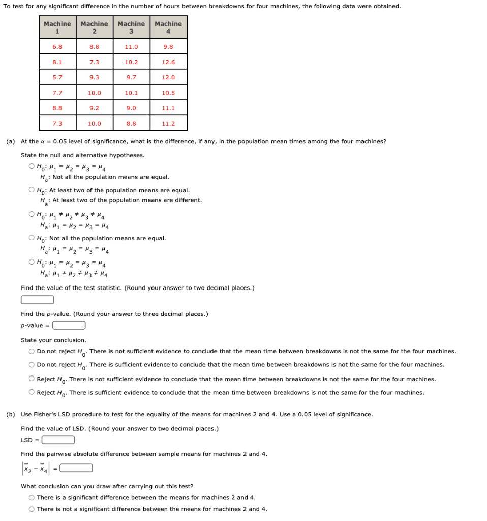 Solved To test for any significant difference in the number | Chegg.com