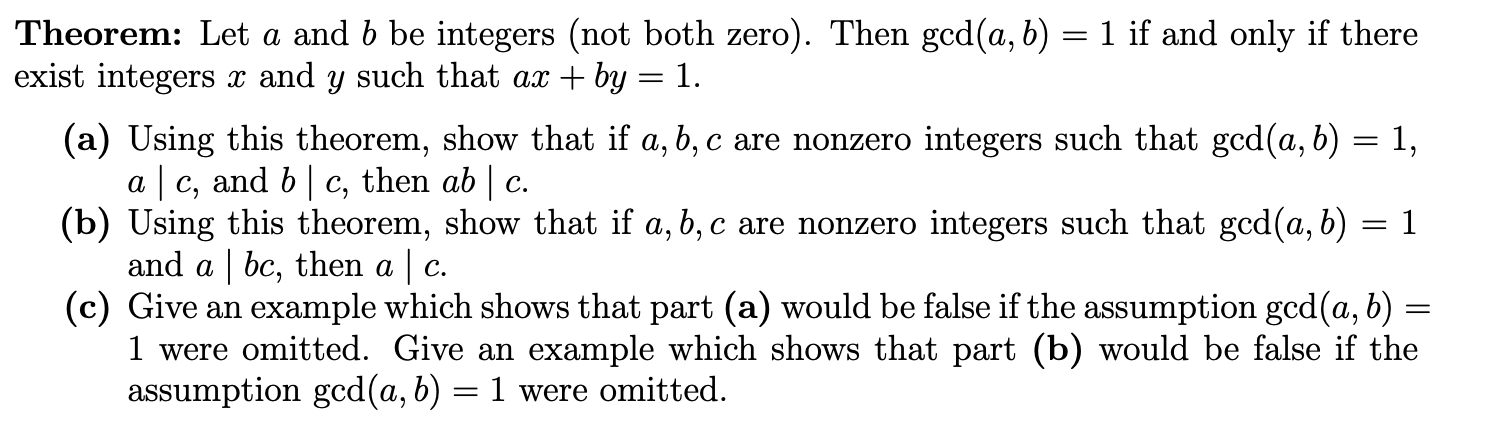 Solved Theorem: Let A And B Be Integers (not Both Zero). | Chegg.com