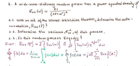 Solved 2. A wide-sense - stationary manckom process mas a | Chegg.com