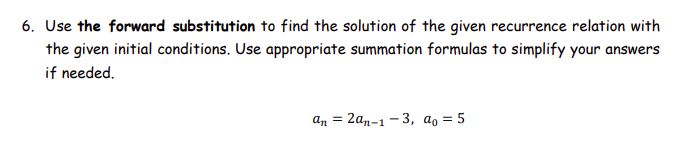 Solved 6 Use The Forward Substitution To Find The Solution 8191