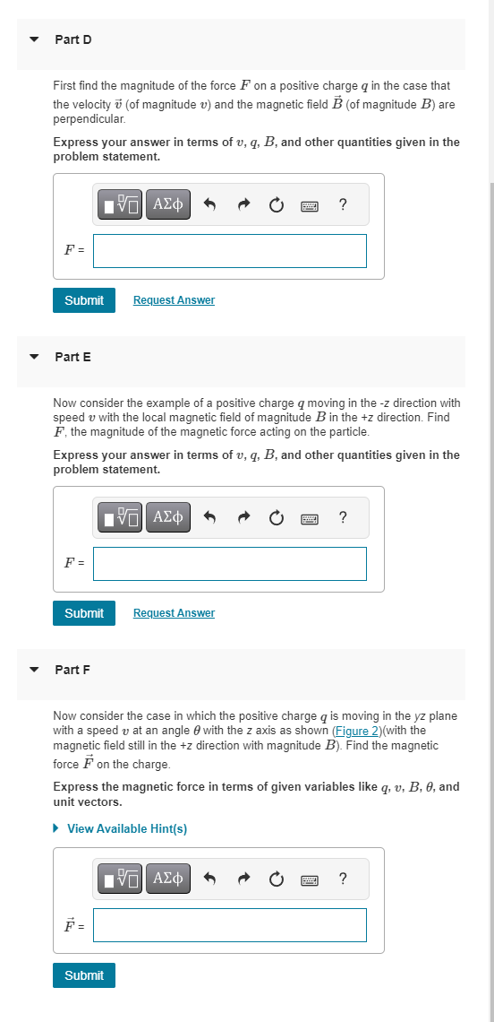 Solved First find the magnitude of the force F on a positive | Chegg.com