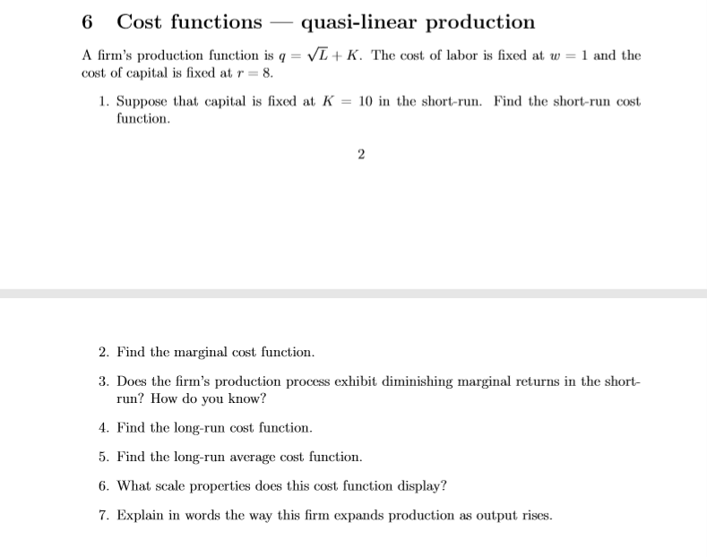 Download Solved 6 Cost Functions Quasi Linear Production A Firm Chegg Com PSD Mockup Templates