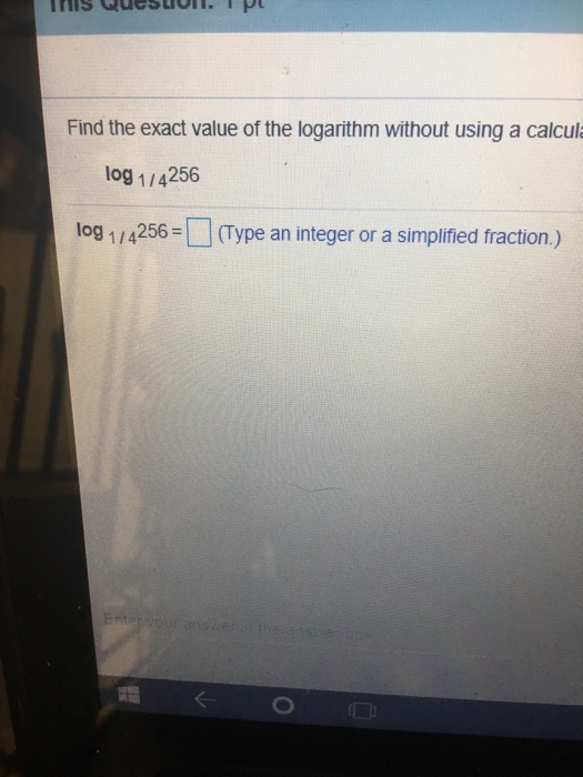 find the value of log 4 256