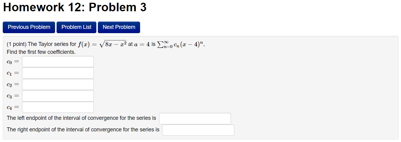 Solved Homework 12: Problem 3 Previous Problem Problem List | Chegg.com