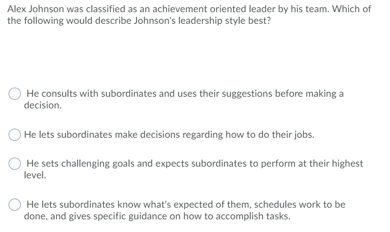 Solved Alex Johnson was classified as an achievement | Chegg.com