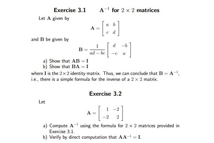 Solved Let A Given By A=[acbd] And B Be Given By | Chegg.com