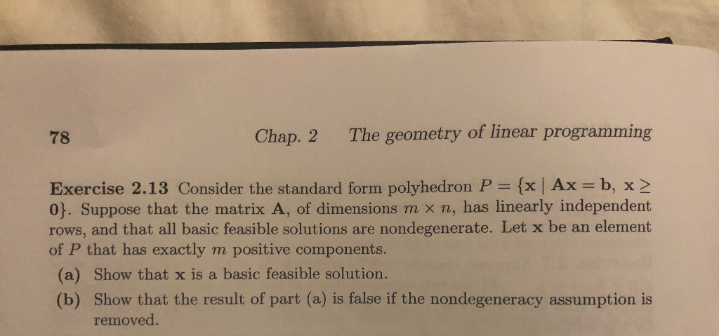 Solved 78 Chap. 2 The geometry of linear programming | Chegg.com