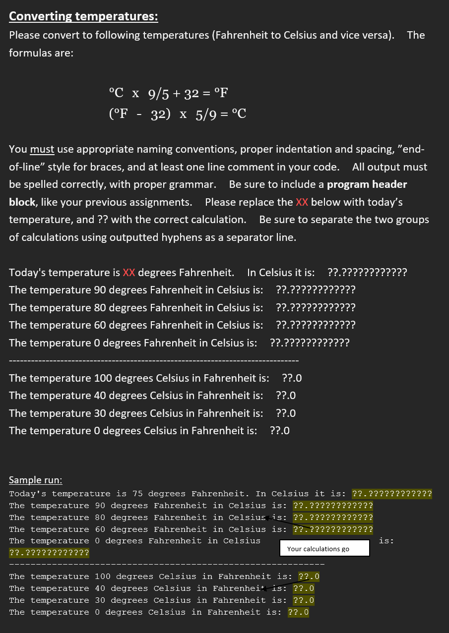 SOLVED: As stated in the formula box, any of the formulas will work: Convert  68%F to degrees Celsius. Here again, we are going from % to Â°C, but let's  use a different