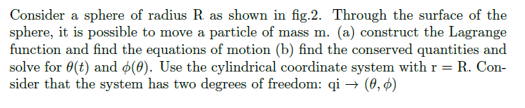 Solved Consider a sphere of radius R as shown in fig. 2. | Chegg.com