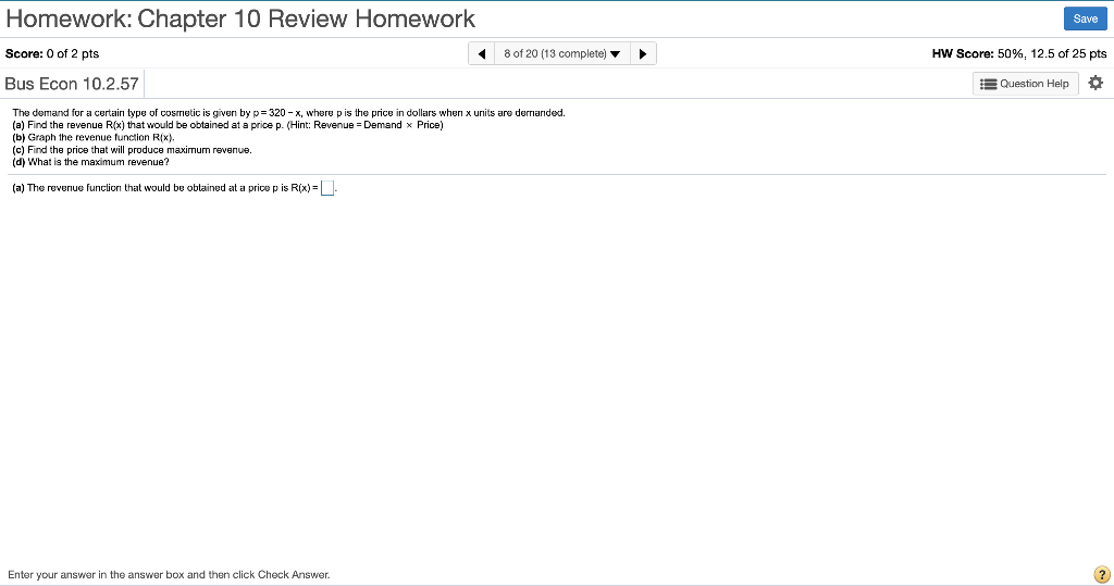 Solved Homework: Chapter 10 Review Homework Save Score: 0 of | Chegg.com