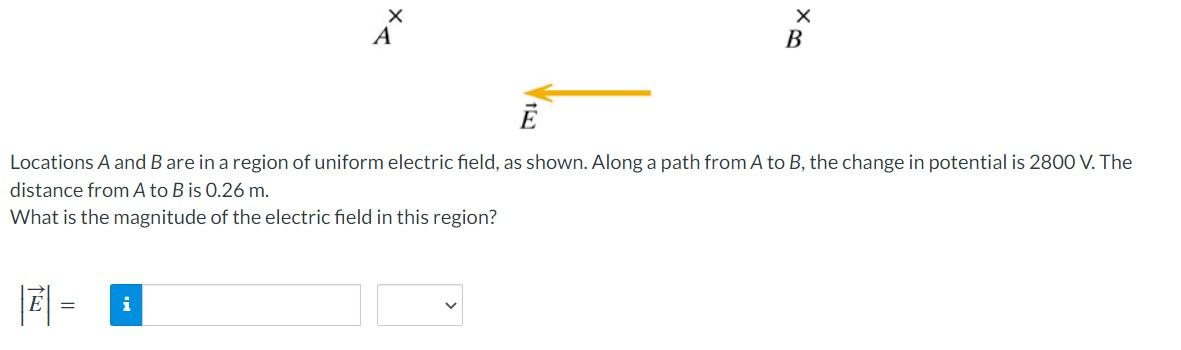 Solved Locations A and B are in a region of uniform electric | Chegg.com