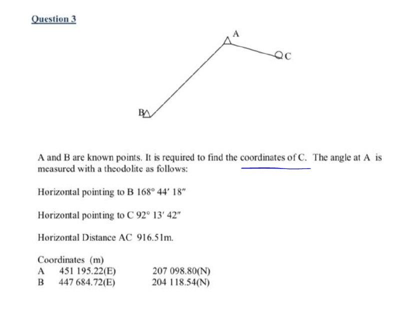 Solved Question 3 BA A And B Are Known Points. It Is | Chegg.com