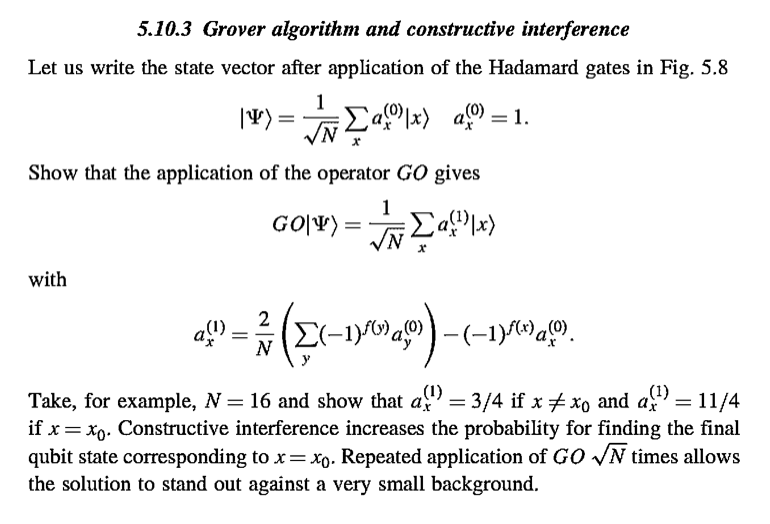 5.10.3 Grover algorithm and constructive interference | Chegg.com