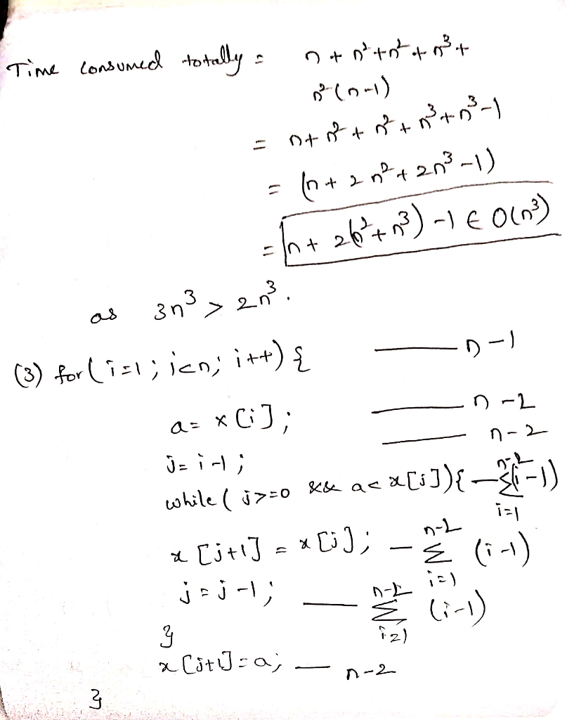 Solved 3 Determine Big Oh Time Complexity Following Codes 1 Assert N 1 M 1 X M M X 2 0 N J 0 J Q