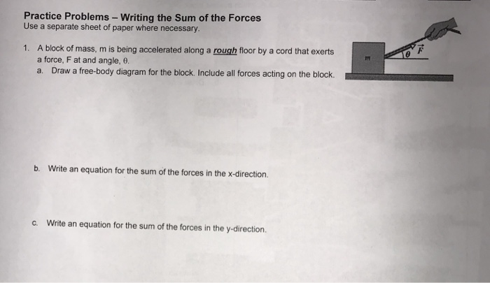 Force Diagram Practice Forces At Angles Worksheet Answers - Diagram Media