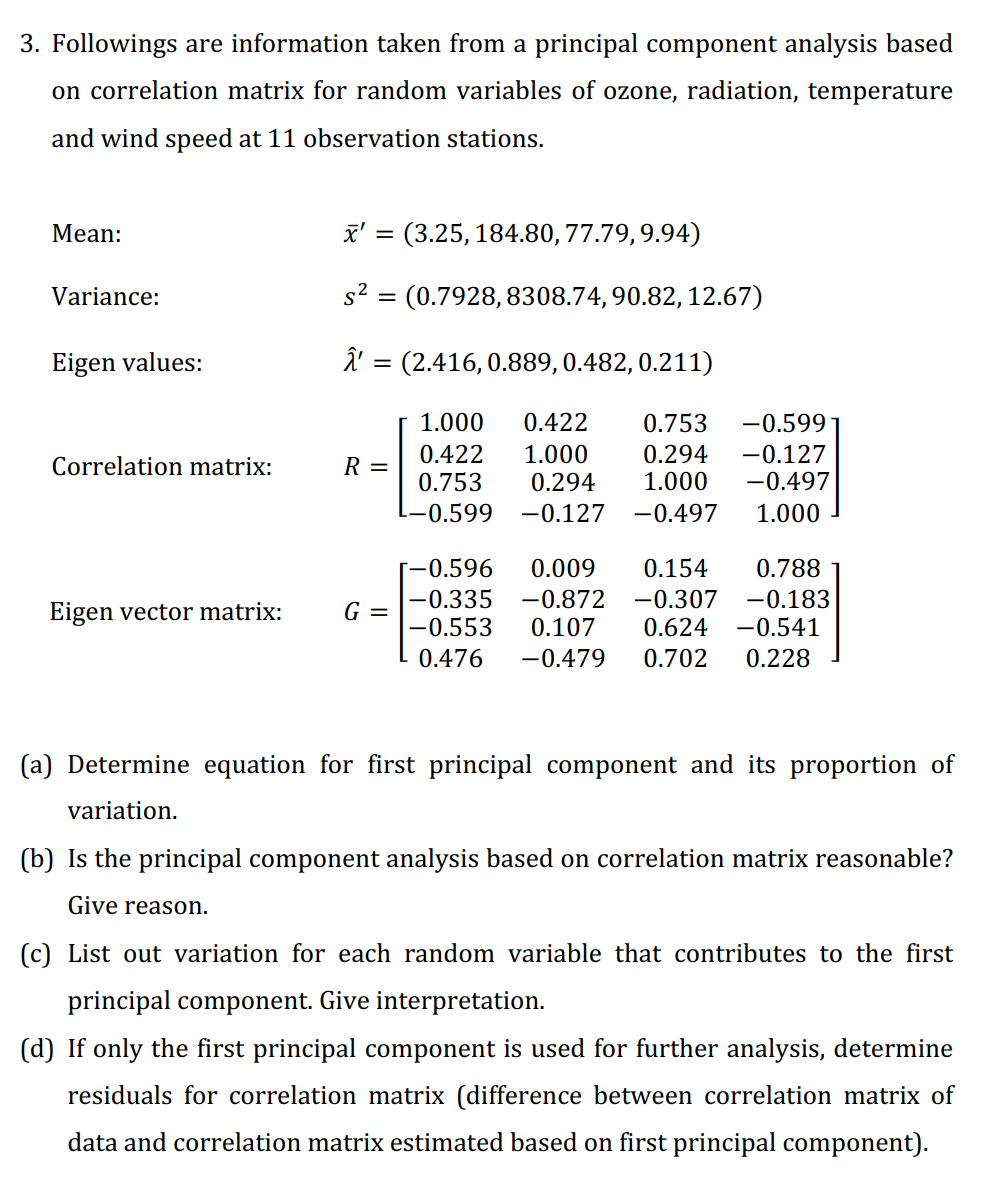 Solved This is Multivariate Analysis - Principal Component | Chegg.com