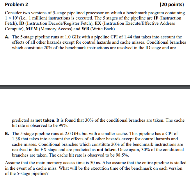 Solved Problem 2 (20 points) Consider two versions of | Chegg.com