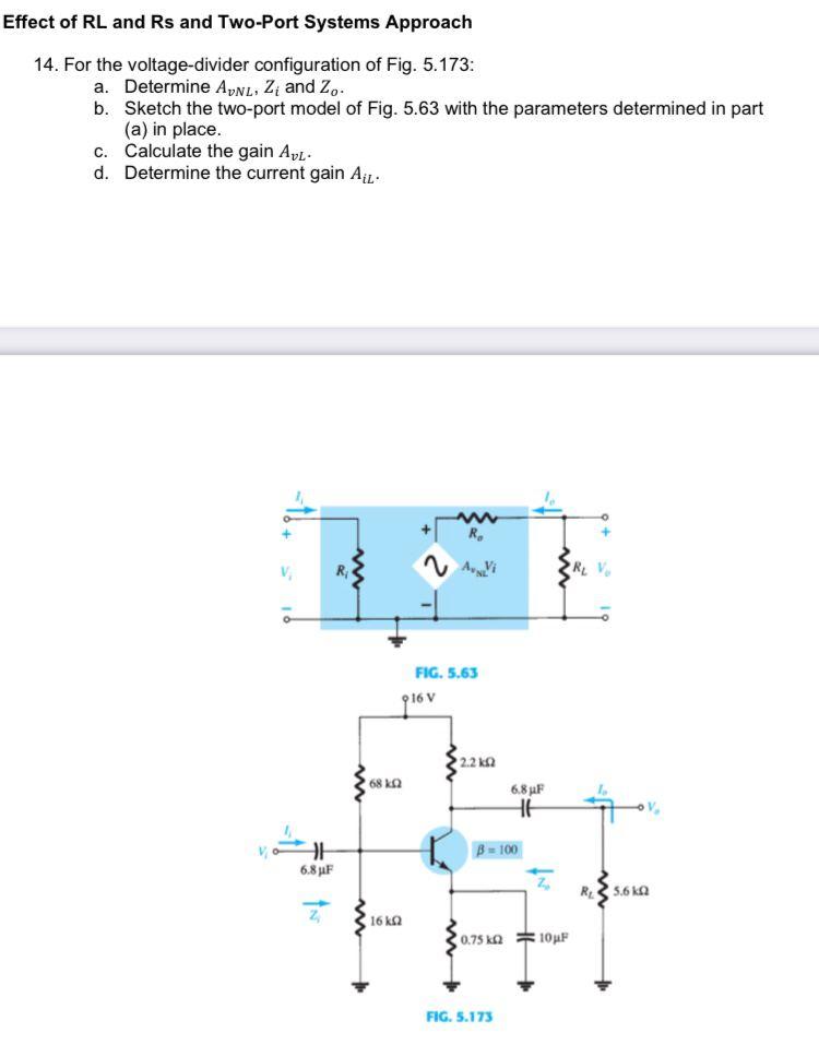 Solved Effect of RL and Rs and Two-Port Systems Approach 14. | Chegg.com