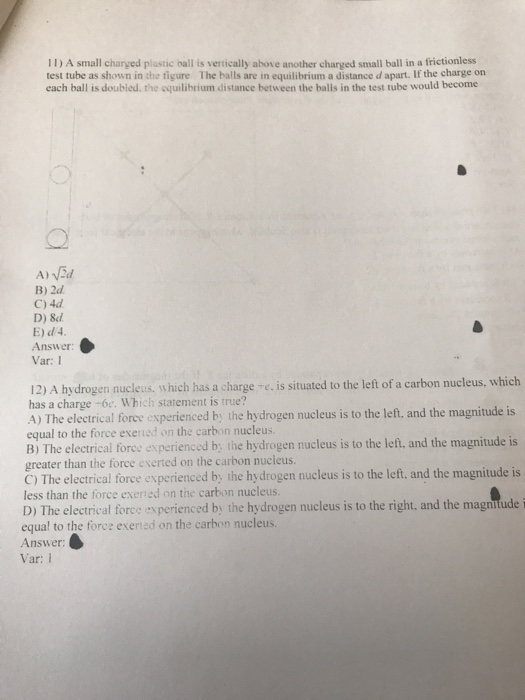 Solved A small charged plastic ball is vertically above