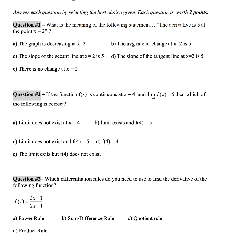 Solved Answer Each Question By Selecting The Best Choice Chegg Com