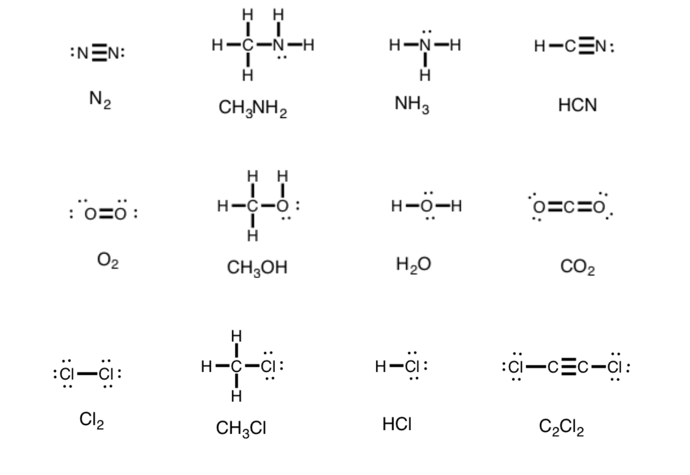 Solved Pictured Above Are H C O N And Cl Notice And Chegg Com