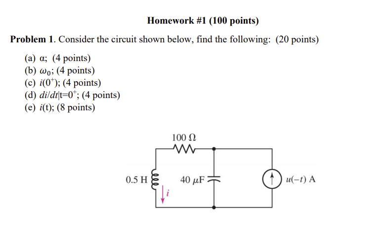 Solved Problem 1. Consider The Circuit Shown Below, Find The | Chegg.com