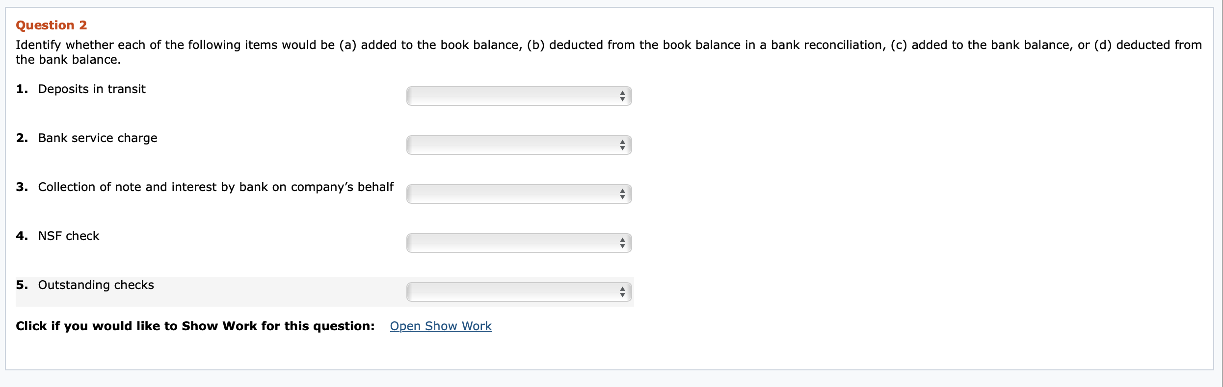 Solved Question 2 Identify Whether Each Of The Following | Chegg.com