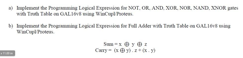 Solved a) Implement the Programming Logical Expression for | Chegg.com