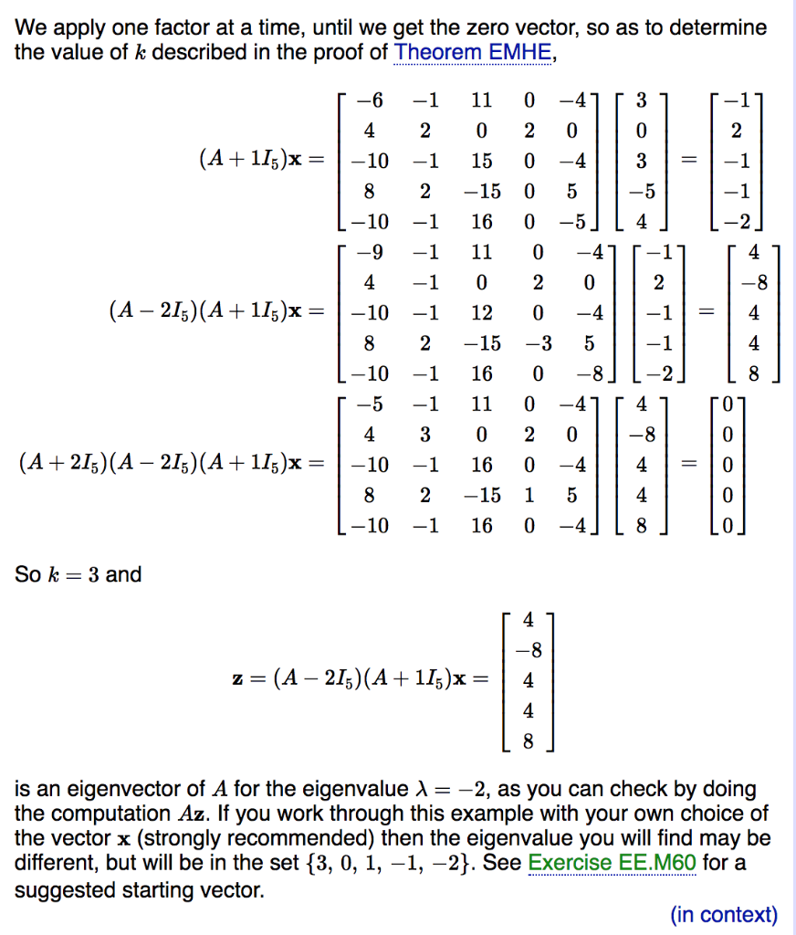 Computing Eigenvalue Example CAEHW: Computing an eigenvalue the hard way | Chegg.com