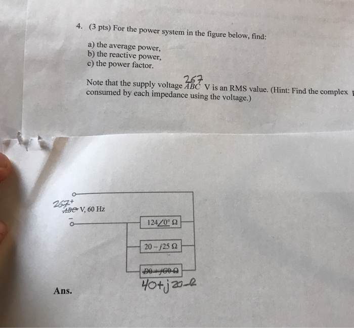 Solved 4. (3 pts) For the power system in the figure below, | Chegg.com