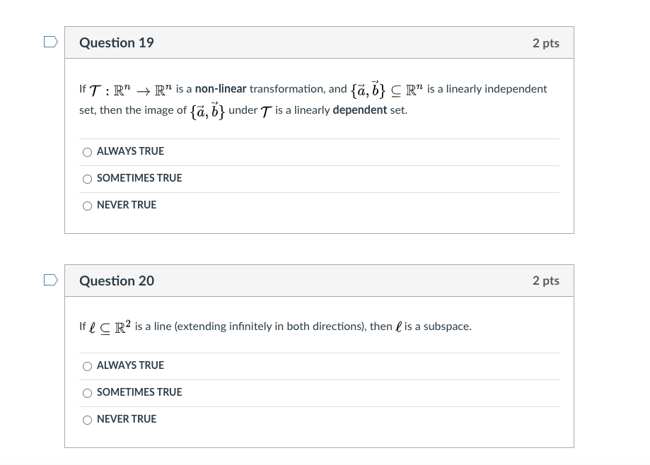 Solved Question 19 2 Pts Ift R Ris A Non Linear Transfo Chegg Com