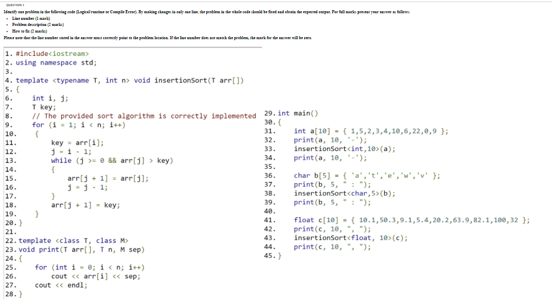 please help me finding one error in this code and | Chegg.com
