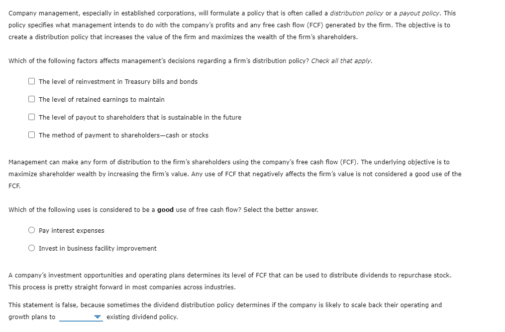 Solved Company management, especially in established