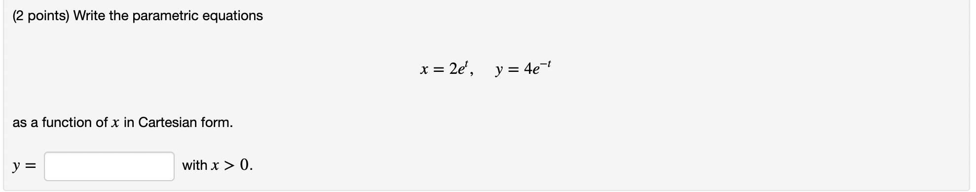 Solved (2 points) Write the parametric equations | Chegg.com