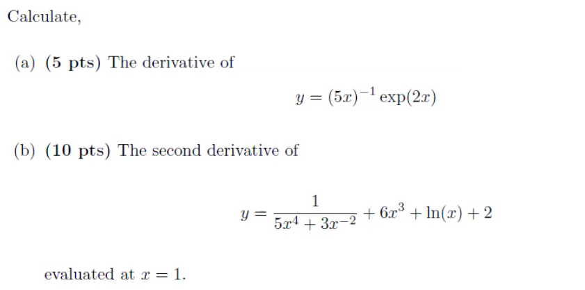 derivative of y 1 x 5