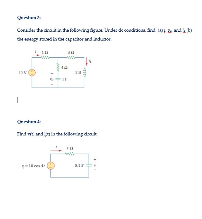 Solved Question 3: Consider the circuit in the following | Chegg.com