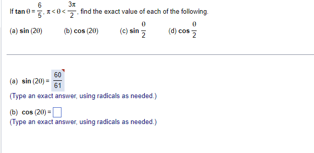 Solved If \\( \\tan \\theta=\\frac{6}{5}, | Chegg.com