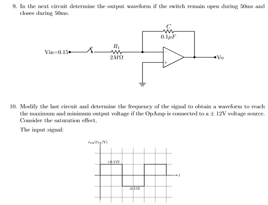 Solved In the next circuit determine the output waveform if | Chegg.com