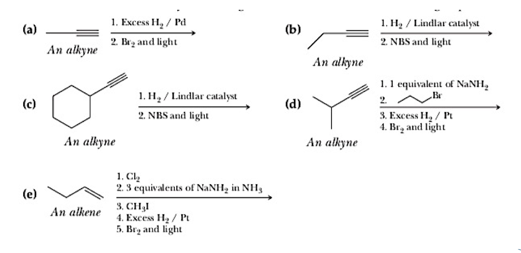 Solved 1 Hy Lindlar Catalyst A 1 Excess H Pd 2 Bry