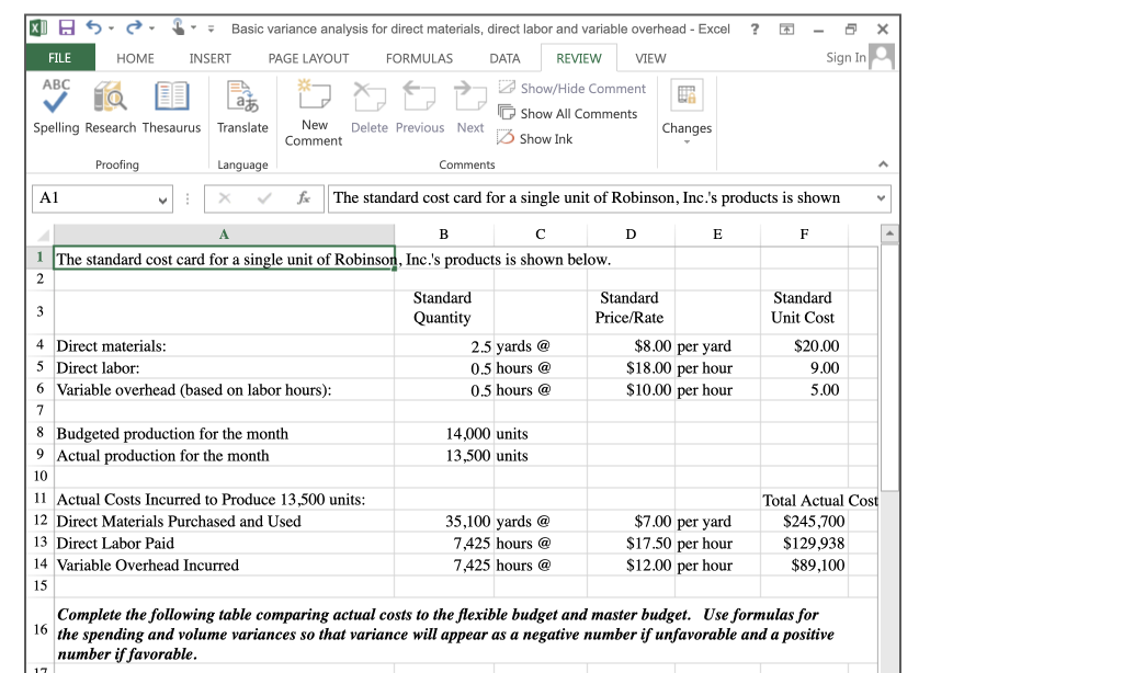 Solved X 5 Basic variance analysis for direct materials, | Chegg.com