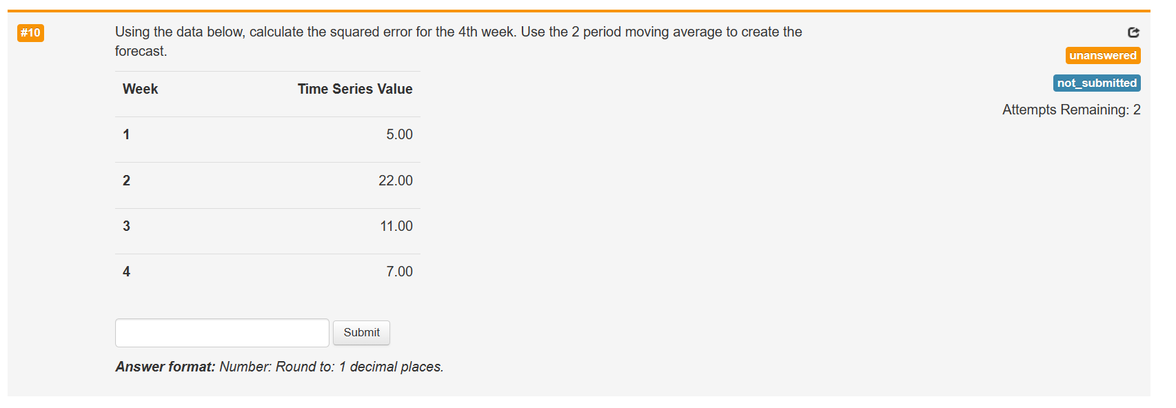 Solved Using the data below, calculate the squared error for | Chegg.com