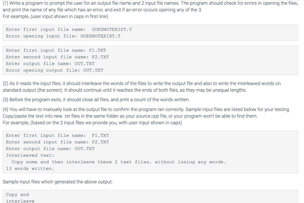 Solved (1) Write a program to prompt the user for an output | Chegg.com
