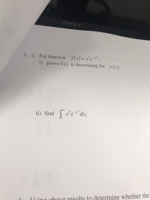 Solved 3. For function i) prove f(x) is decreasing for x 21 | Chegg.com