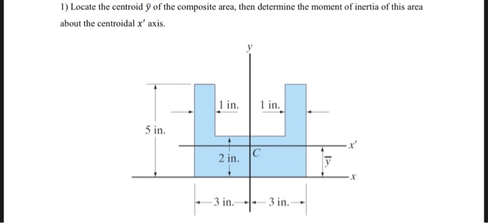 Solved 1) Locate the centroid y of the composite area, then | Chegg.com