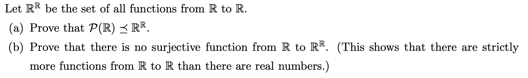 Solved Let RR be the set of all functions from R to R. (a) | Chegg.com