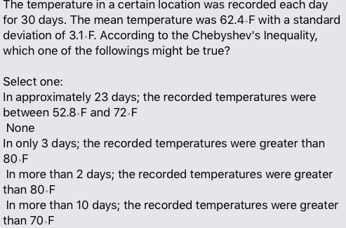 Solved The temperature in a certain location was recorded | Chegg.com